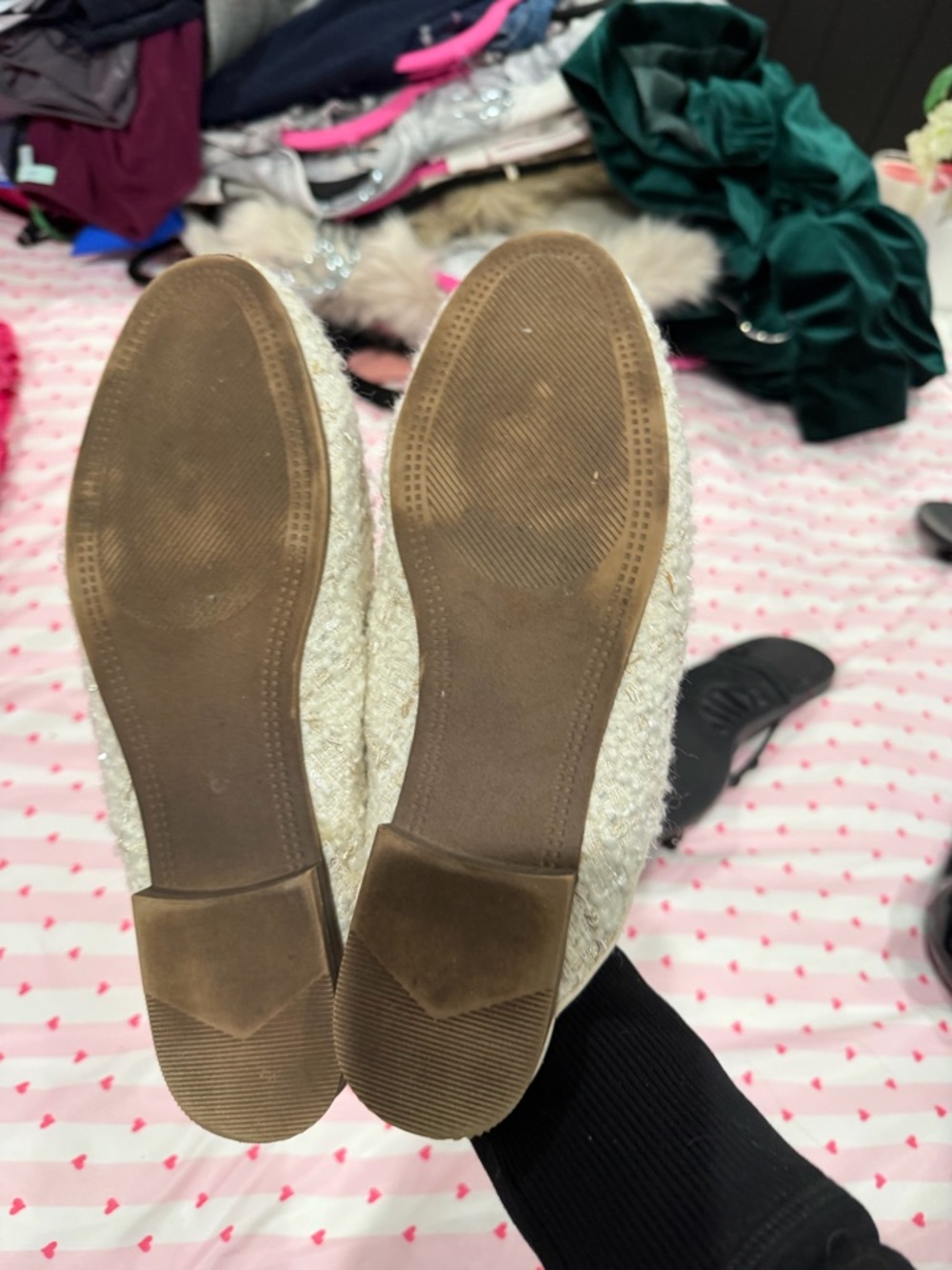 Steve Madden Cream Tweed Chain-Trim Mules - Picture 5 of 5
